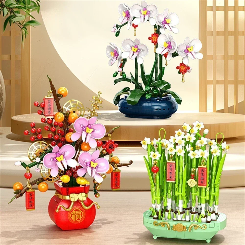 Creative City Bouquet, Peach B - đánh giá và giá Bonsai Garden Lego